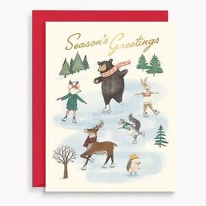 Skating Animals Holiday Card Set