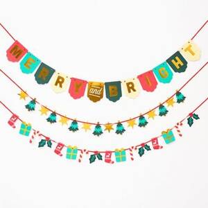 Merry And Bright 3-Strand Banner