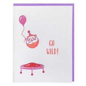 Hedgehog Trampoline Birthday Card