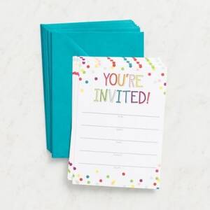 You're Invited Rainbow Confetti Fill-In Invitations