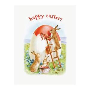 Egg Painting Bunnies Easter Card