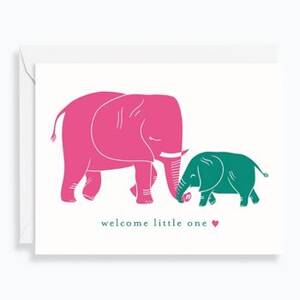 Elephants Baby Card