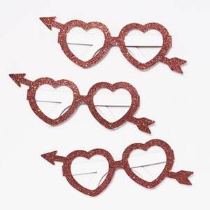 Multi Chunky Glitter Heart Glasses