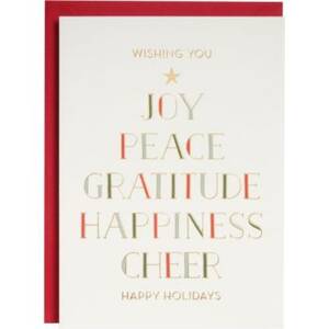 Gold Foil Type Tree Holiday Card Set