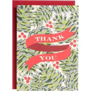 Holiday Pine Cones Thank You Card Set