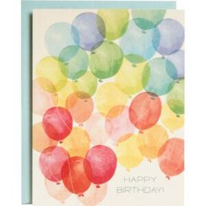 Watercolor Balloons Birthday Card