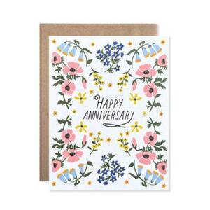 Bluebell Floral Anniversary Card