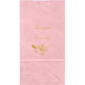 Etched Floral Small Custom Favor Bags