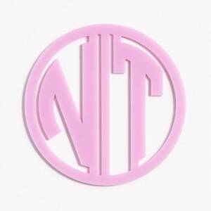 Frosted Iris Laser Cut Monogram Coasters