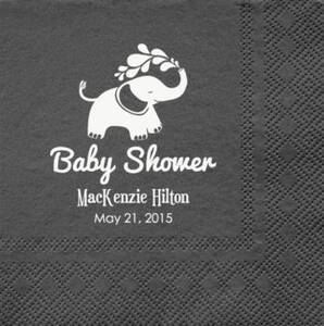 Elephants Baby Shower Custom Cocktail Napkins