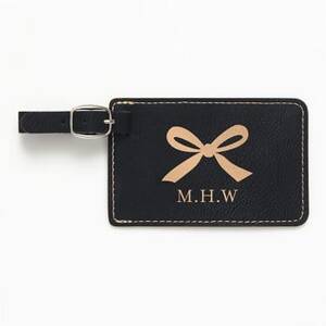 Monogram Bow Black Luggage Tag