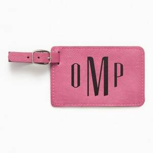 Tommaso Monogram Pink Luggage Tag