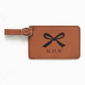 Monogram Bow Brown Luggage Tag
