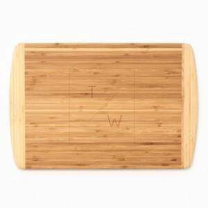 Stacked Monogram Two-Tone Cutting Board
