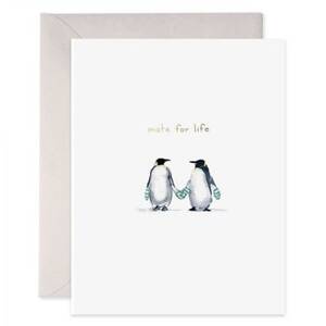 Penguins Mate For Life Anniversary Card