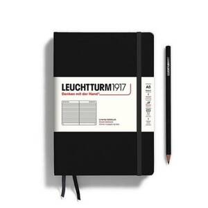 Leuchtturm Black Ruled Page Hardcover Medium Notebook