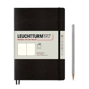 Leuchtturm Black Unlined Softcover Medium Notebook