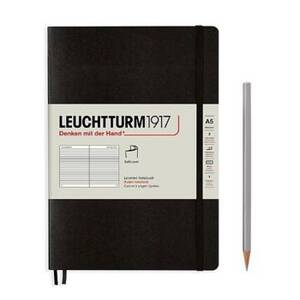 Leuchtturm Black Ruled Page Softcover Medium Notebook