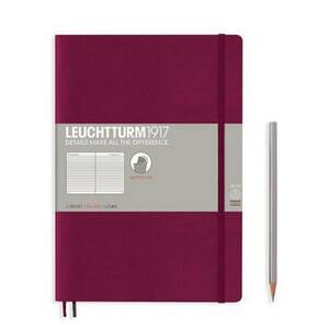 Leuchtturm Port Red Ruled Page Softcover Composition Notebook