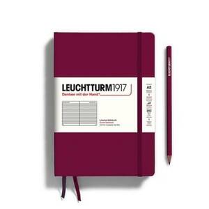 Leuchtturm Port Red Ruled Page Hardcover Medium Notebook