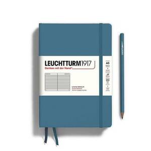 Leuchtturm Stone Blue Ruled Page Hardcover Medium Notebook