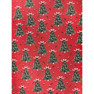 Christmas Trees On Red Flat Wrap
