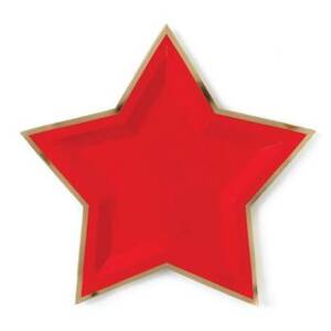 Red Star Gold Foil Plates