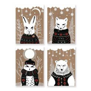 Animals In Sweaters Holiday Card Set