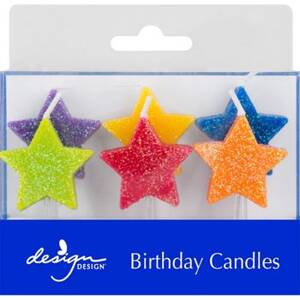 Glitter Colorful Star Candles