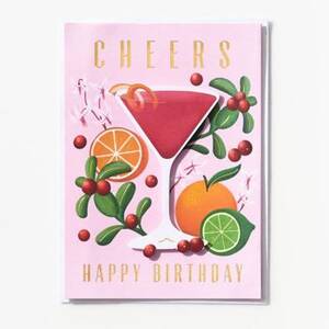 Cheers Cocktail Birthday Card