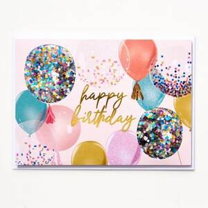 Confetti Balloons Birthday Card