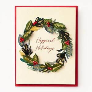 Embellished Wreath Holiday Card