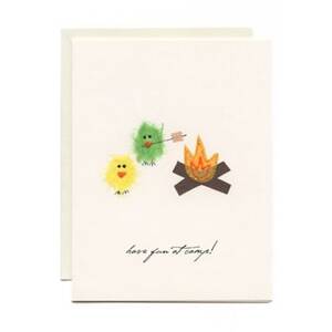 Handcrafted Birds Camping Greeting Card