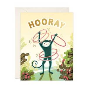 Hooray Monkey Congratulations Card