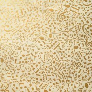 Musical Notes Gold Foil Handmade Paper