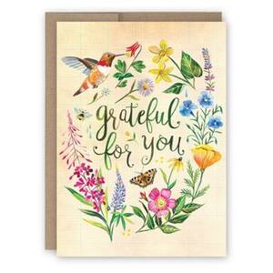Grateful For You Floral Thank You Card