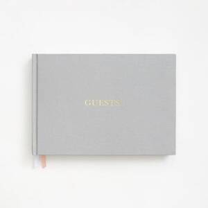 Grey with Gold Lettering Guest Book
