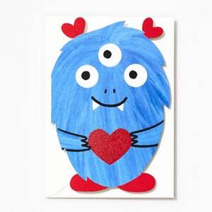Die Cut Love Monster Valentine Card