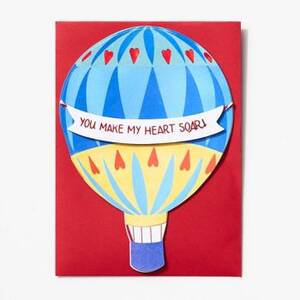 Die Cut Hot Air Balloon Love Card