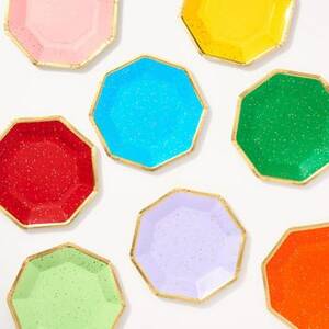 Bright Multicolor Hexagon Plates