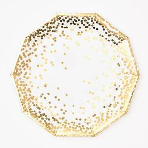 Gold Confetti Decagon Large Plates