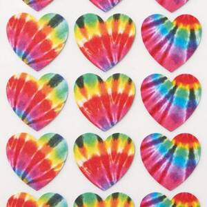 Tie Dye Heart Stickers