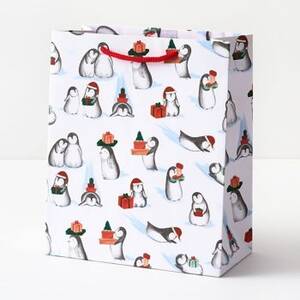 Holiday Penguins Medium Gift Bag