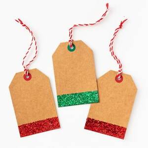 Red & Green Glitter Gift Tags