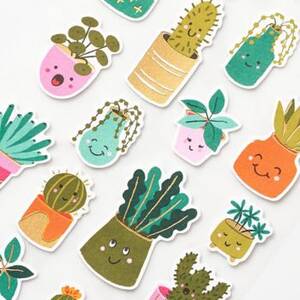Plant Happy Face Stickers