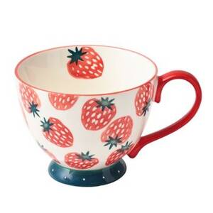 Hand Painted Strawberry Mug