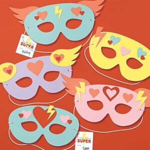 Superhero Masks Valentine Card Kit