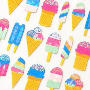 Ice Cream Holographic Stickers