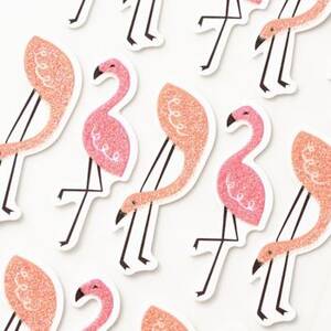 Flamingo Glitter Stickers