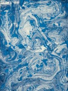 Blue on Natural Marble Handmade Paper